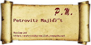 Petrovitz Majlát névjegykártya